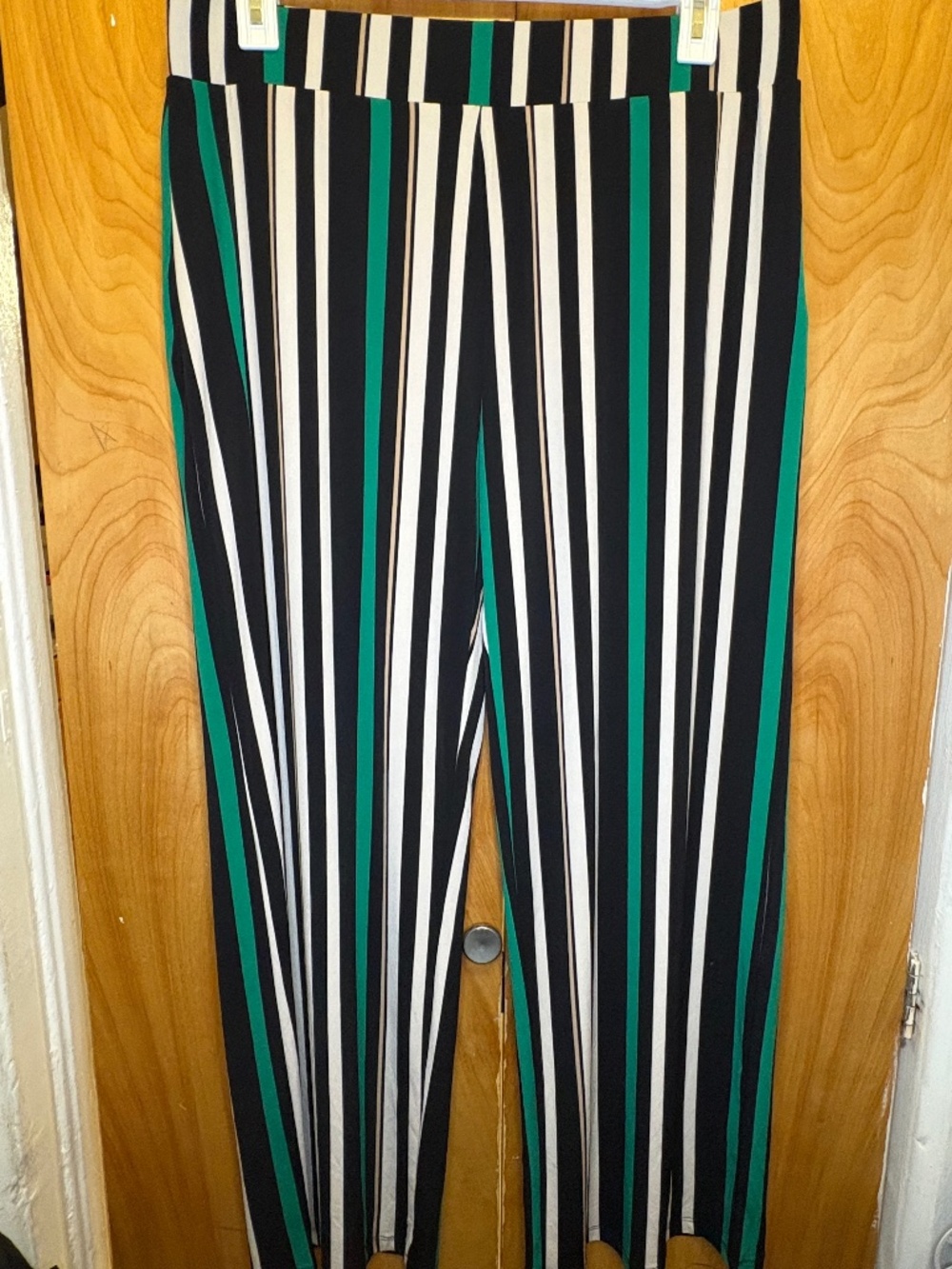 Alfani Striped Pants 1X High Waisted Vertical Stripe Slim Stretch Trousers